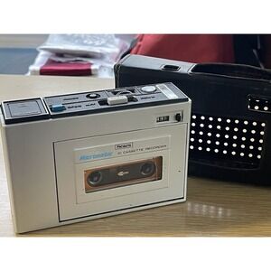 SEARS 216.21700300 Micromatic IC Cassette Recorder w/Leather Case* as is*